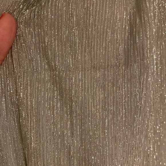 Like New Zara Iridescent Champagne Shimmer Delicate Strappy Midi Dress - Picture 12 of 12
